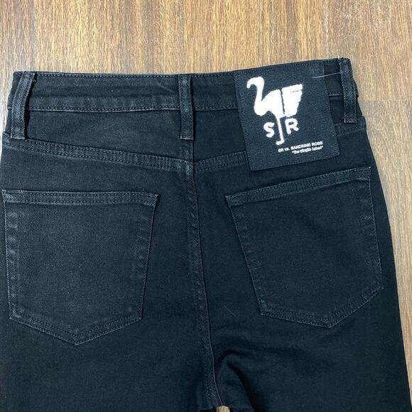 Free People X Sandrine Rose Black Slim Straight Jeans High Rise Size 27 - Picture 7 of 10